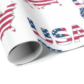 Amerikaanse Lettering en Kaart op Vlag Politiek Pa Cadeaupapier (Rol Hoek)
