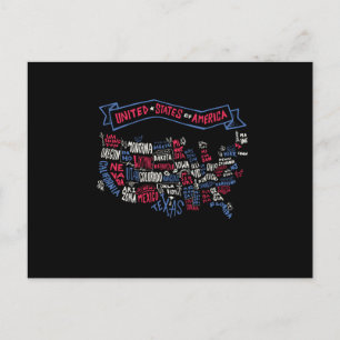 Amerikaanse letters briefkaart