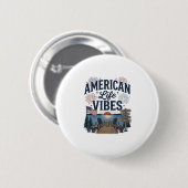 Amerikaanse Leven Vibes Patriottisch Meer Vector T Ronde Button 5,7 Cm (Voorkant /achterkant)