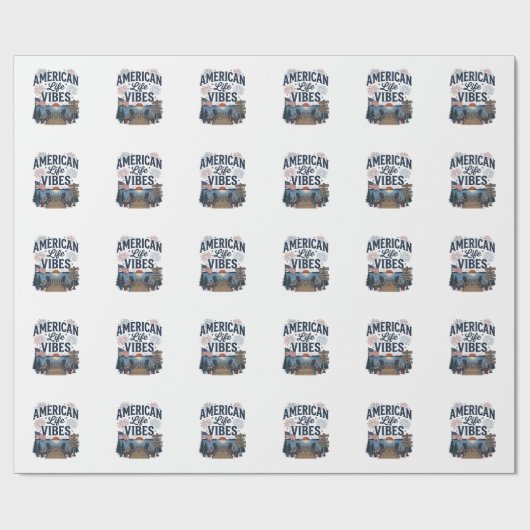 Amerikaanse Leven Vibes Patriottische Meer Vector Cadeaupapier (Vlak)
