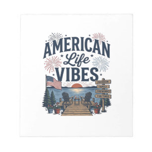 Amerikaanse Levenssfeer Patriottische Meer Vector Notitieblok