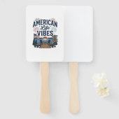 Amerikaanse Levensvibes Patriottische Meer Vector Handwaaier (Voorkant en achterkant)