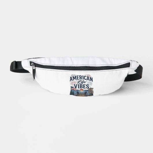 Amerikaanse Levensvibes Patriottische Meer Vector Heuptasje (Voorkant)