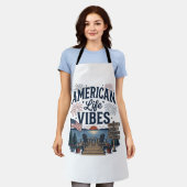 Amerikaanse Levensvibes Patriottische Meer Vector  Schort (Gedragen)
