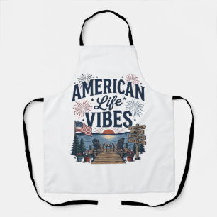 Amerikaanse Levensvibes Patriottische Meer Vector  Schort