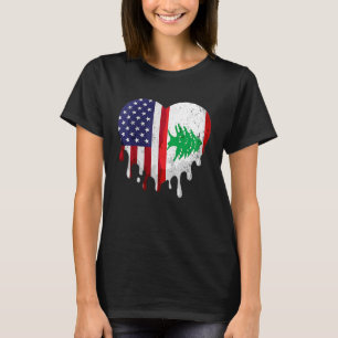 Amerikaanse Libanese erfgoedmaand Libanese vlag T-shirt