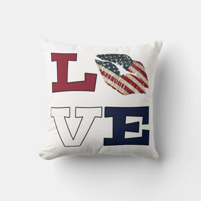 Amerikaanse liefde kussen (Voorkant)