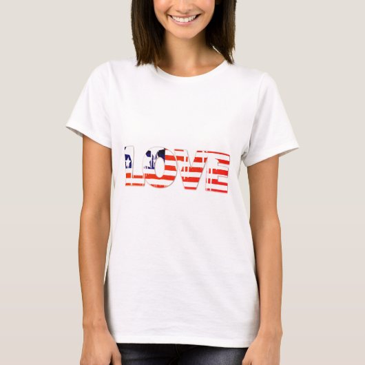 Amerikaanse liefde t-shirt (Voorkant)