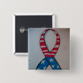 Amerikaanse liefdespin vierkante button 5,1 cm (Voorkant /achterkant)