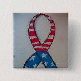 Amerikaanse liefdespin vierkante button 5,1 cm
