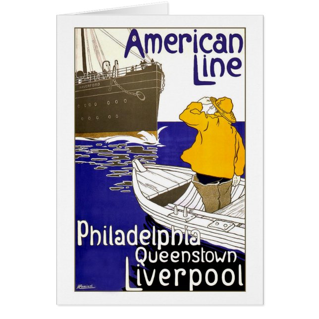 AMERIKAANSE LIJN - Ontwerp van Poster voor het rei (Voorkant)