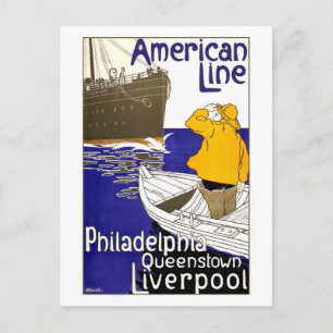 AMERIKAANSE LIJN - Ontwerp van Poster voor het rei Briefkaart