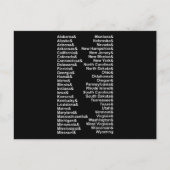 Amerikaanse lijst van vijftig staten briefkaart (Voorkant)