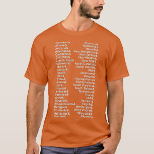 Amerikaanse lijst van vijftig staten t-shirt