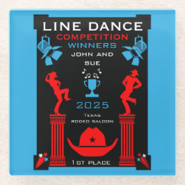 Amerikaanse Line Dancing Competitie Glazen Onderzetter