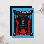 Amerikaanse Line Dancing Competitie Kaart (Voorkant / Achterkant in situ)