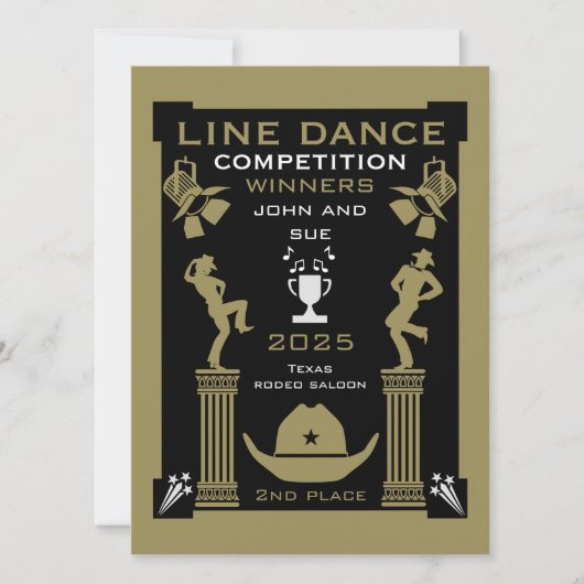 Amerikaanse Line Dancing Competitie Kaart (Voorkant)
