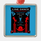 Amerikaanse Line Dancing Competitie Metalen Ornament (Voorkant)