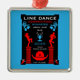 Amerikaanse Line Dancing Competitie Metalen Ornament