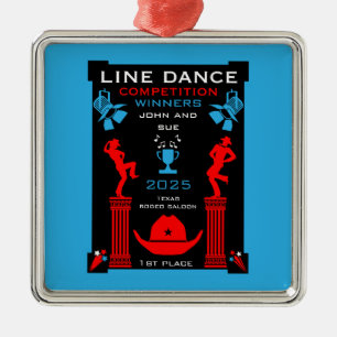 Amerikaanse Line Dancing Competitie Metalen Ornament