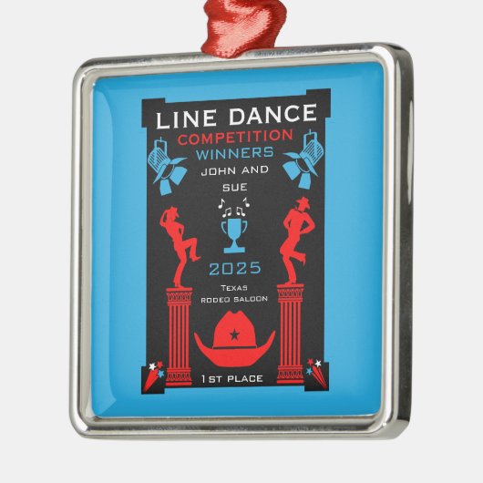 Amerikaanse Line Dancing Competitie Metalen Ornament (Links)