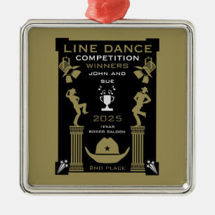 Amerikaanse Line Dancing Competitie Metalen Ornament