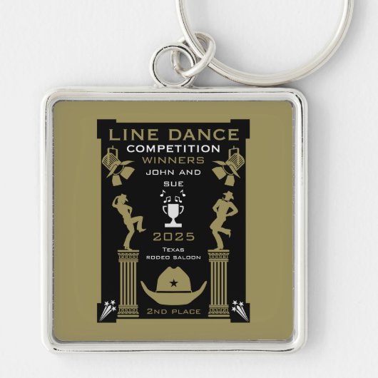 Amerikaanse Line Dancing Competitie Sleutelhanger (Voorkant)