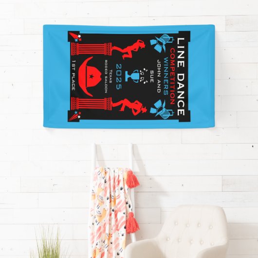 Amerikaanse Line Dancing Competitie Spandoek (Insitu)