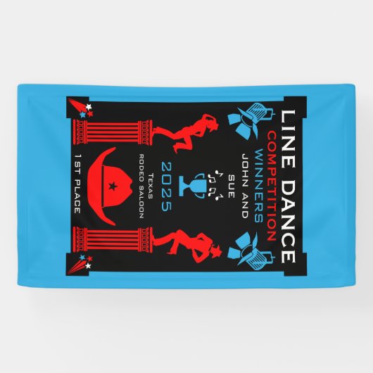 Amerikaanse Line Dancing Competitie Spandoek (Horizontaal)