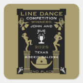 Amerikaanse Line Dancing Competitie Vierkante Sticker (Voorkant)