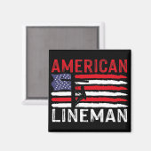 Amerikaanse Lineman Elektrische Kabel Patriottisch Magneet (Voorkant / Achterkant)