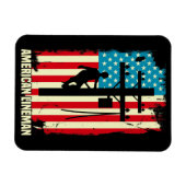 Amerikaanse Lineman Flag Electric Cable Magneet (Horizontaal)