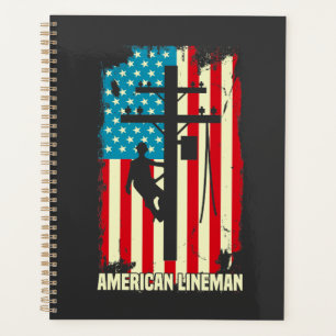 Amerikaanse Lineman Flag Electric Cable Planner