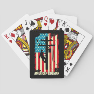 Amerikaanse Lineman Flag Electric Cable Pokerkaarten