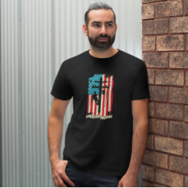 Amerikaanse Lineman Flag Electric Cable T-shirt