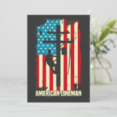 Amerikaanse Lineman Vlag Elektrische Kabel Patriot Kaart (Staand voorkant)