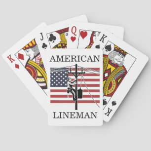Amerikaanse Lineman Vlag Nutswerker Cadeau Idee Pokerkaarten