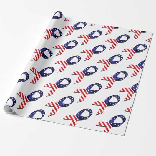 Amerikaanse lint cadeaupapier (Uitgerold)