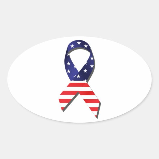 Amerikaanse lint ovale sticker (Voorkant)