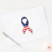 Amerikaanse lint ovale sticker (Envelop)