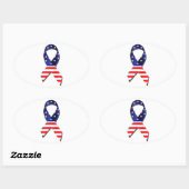 Amerikaanse lint ovale sticker (Vel)