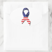 Amerikaanse lint ovale sticker (Tas)