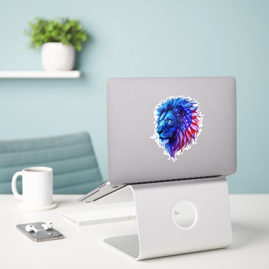 Amerikaanse lion sticker (Laptop op bureau)