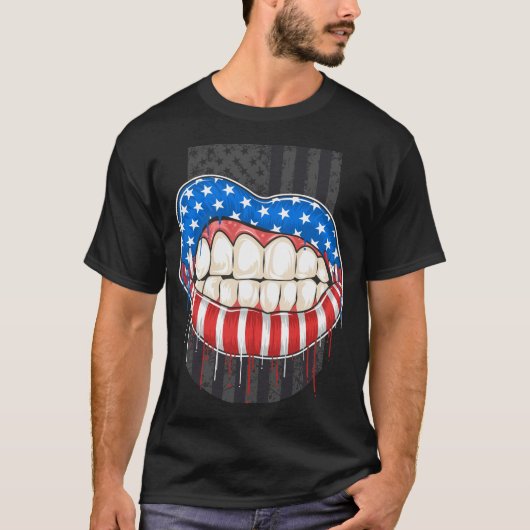 Amerikaanse lips t-shirt (Voorkant)
