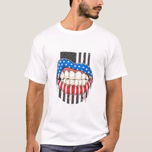Amerikaanse lips t-shirt (Voorkant)