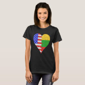 Amerikaanse Litouwse vlag Heart T-shirt (Voorkant volledig)