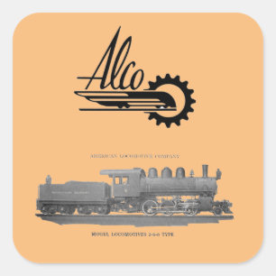 Amerikaanse locomotief vierkante sticker