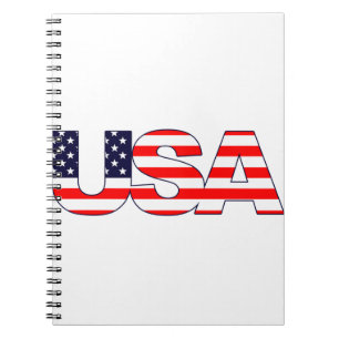 Amerikaanse Logo Initialen met Amerikaanse vlag Notitieboek