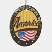 Amerikaanse logo reisposter keramisch ornament (Rechts)