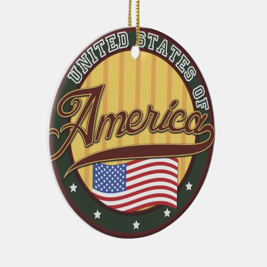 Amerikaanse logo reisposter keramisch ornament (Rechts)